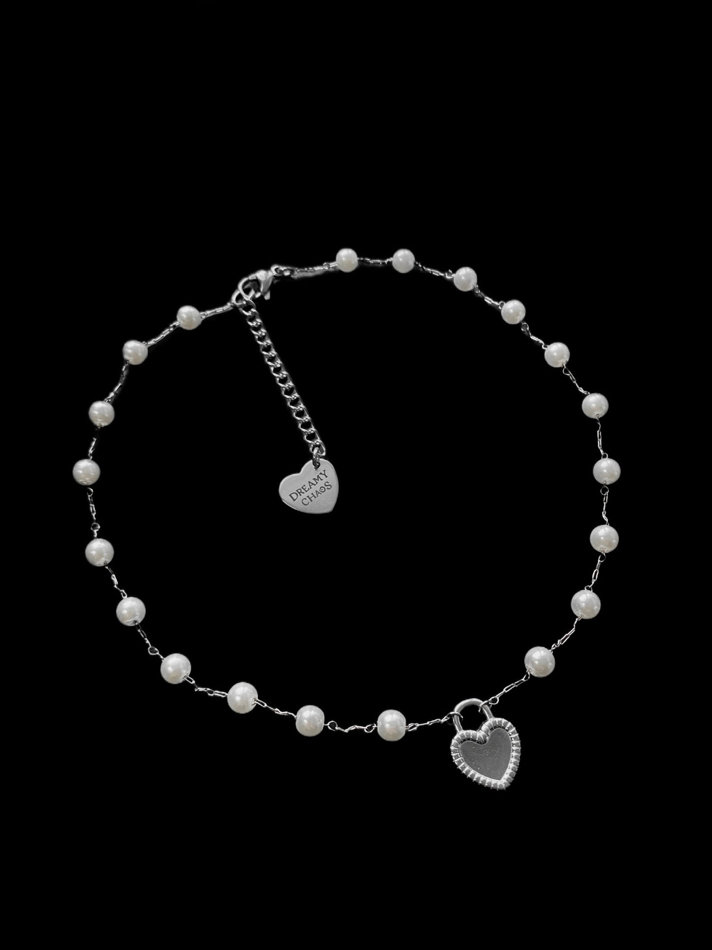 heart lock pearl necklace