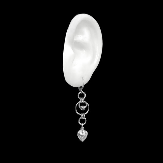 chainmail heart earrings