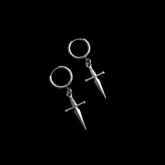 dagger hoop earrings