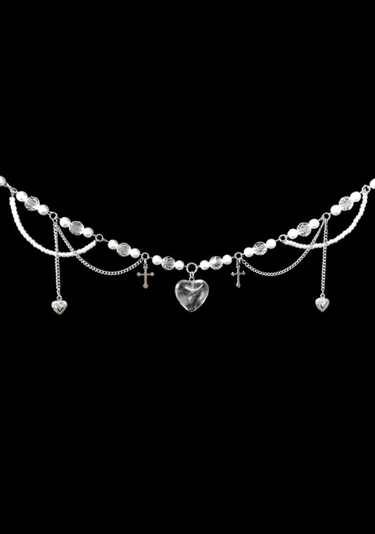 victorian glass heart necklace