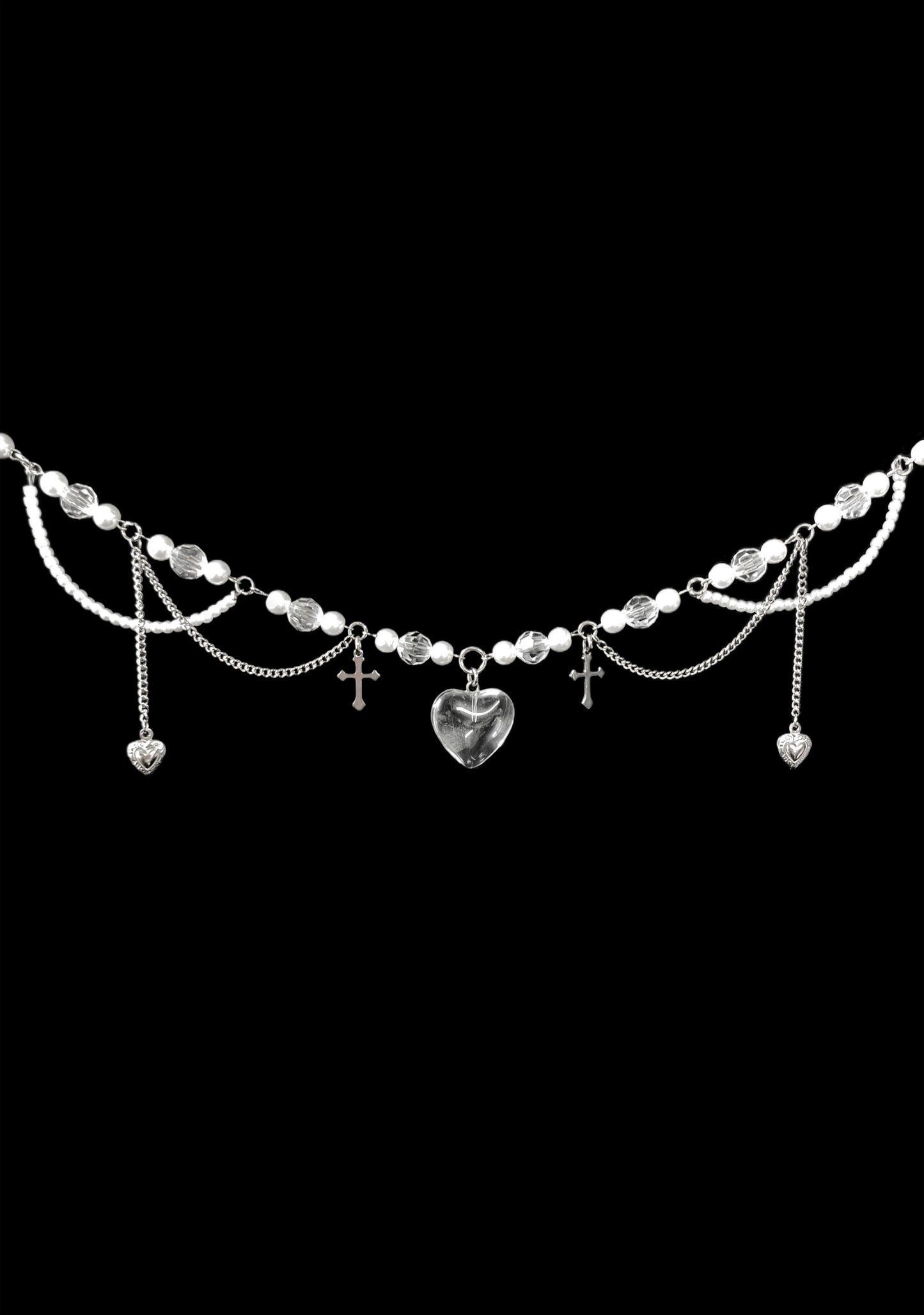 victorian glass heart necklace