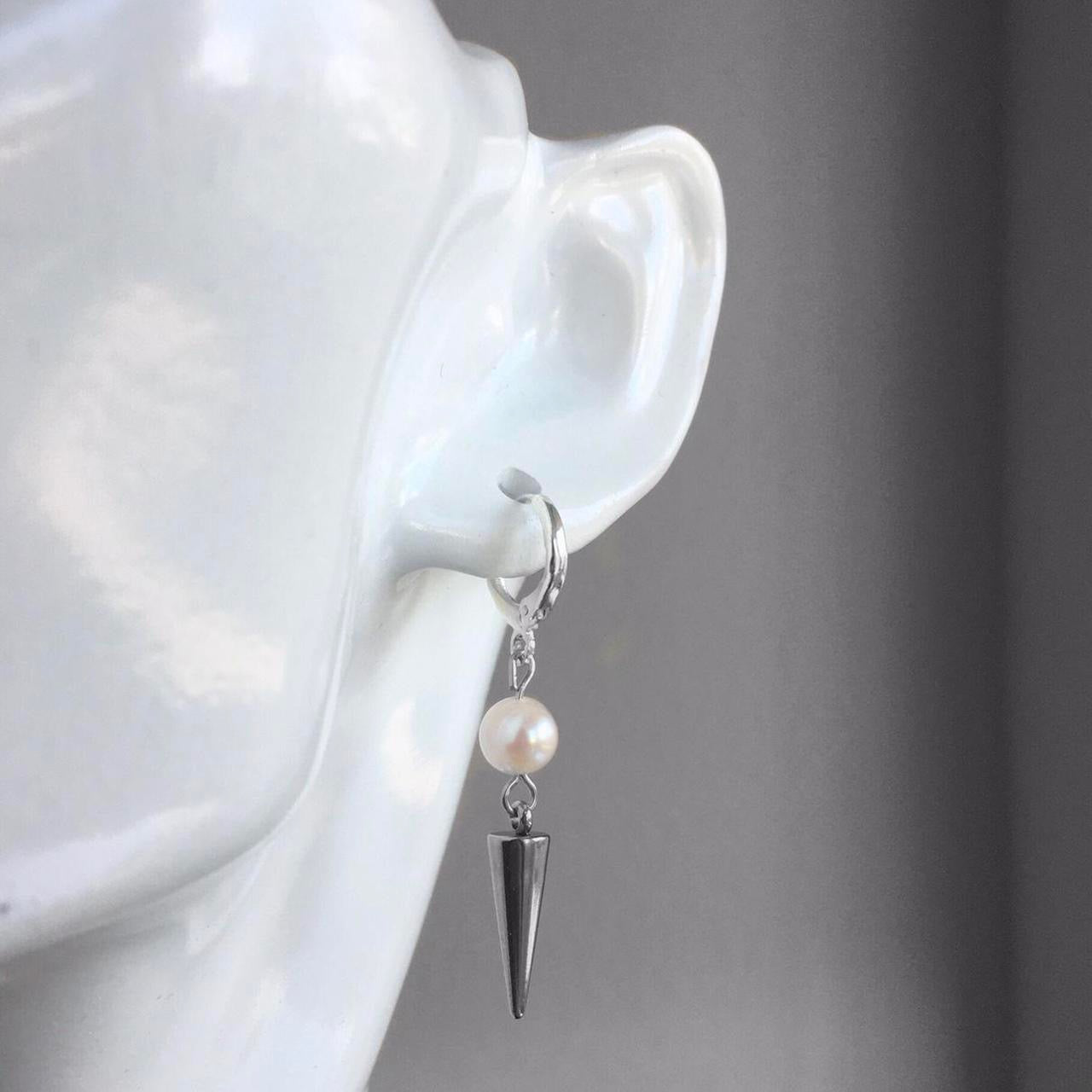 pearl and spike earrings