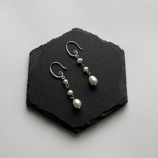 spiral pearl earrings