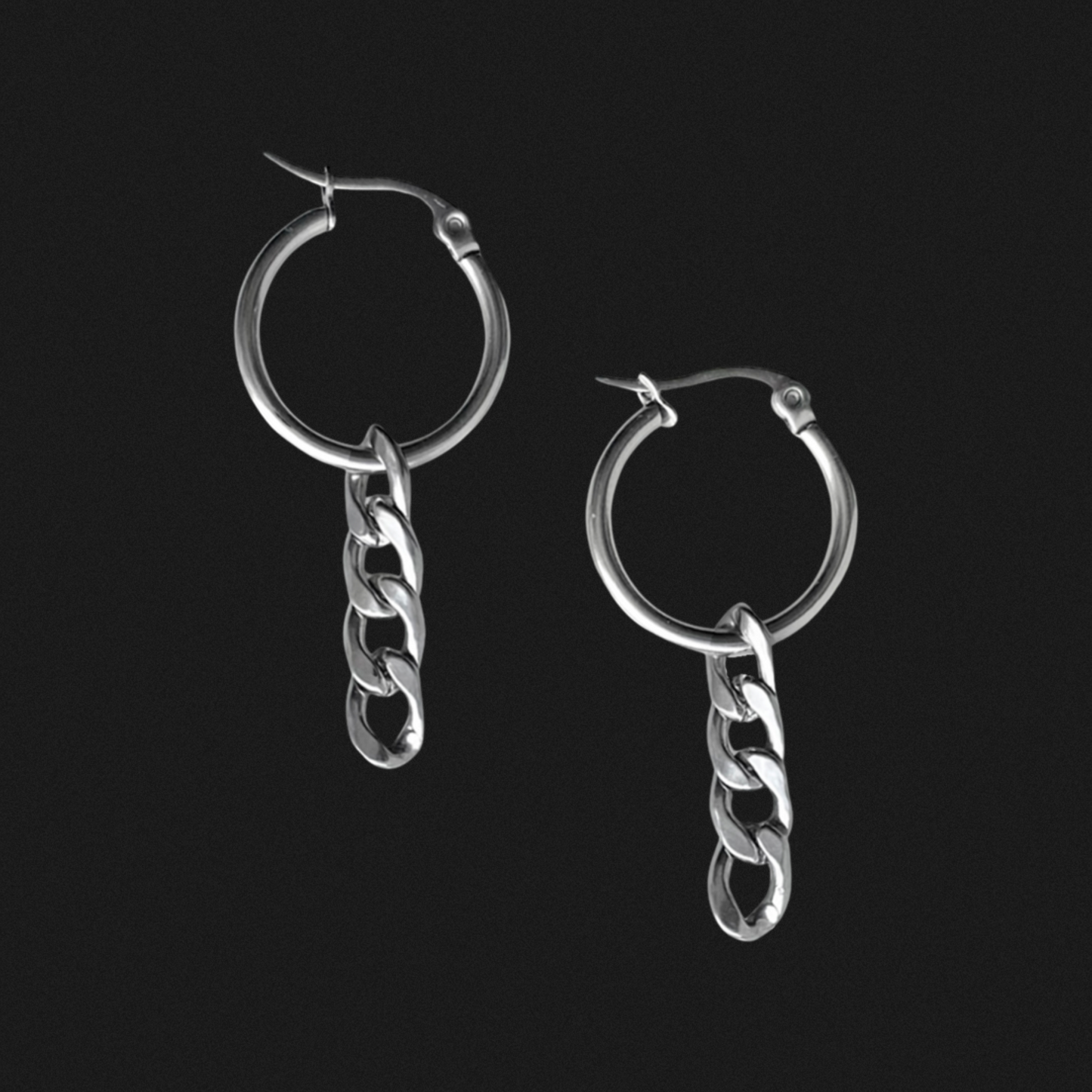 chain hoop earrings