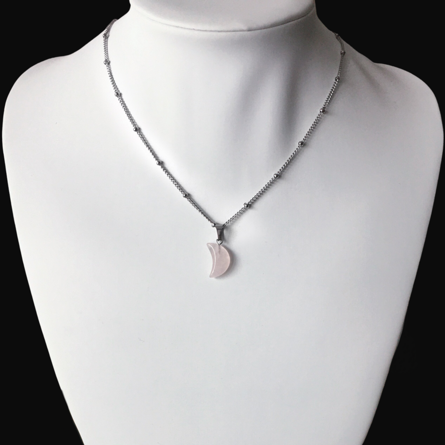 ROSEQUARTZ MOON NECKLACE