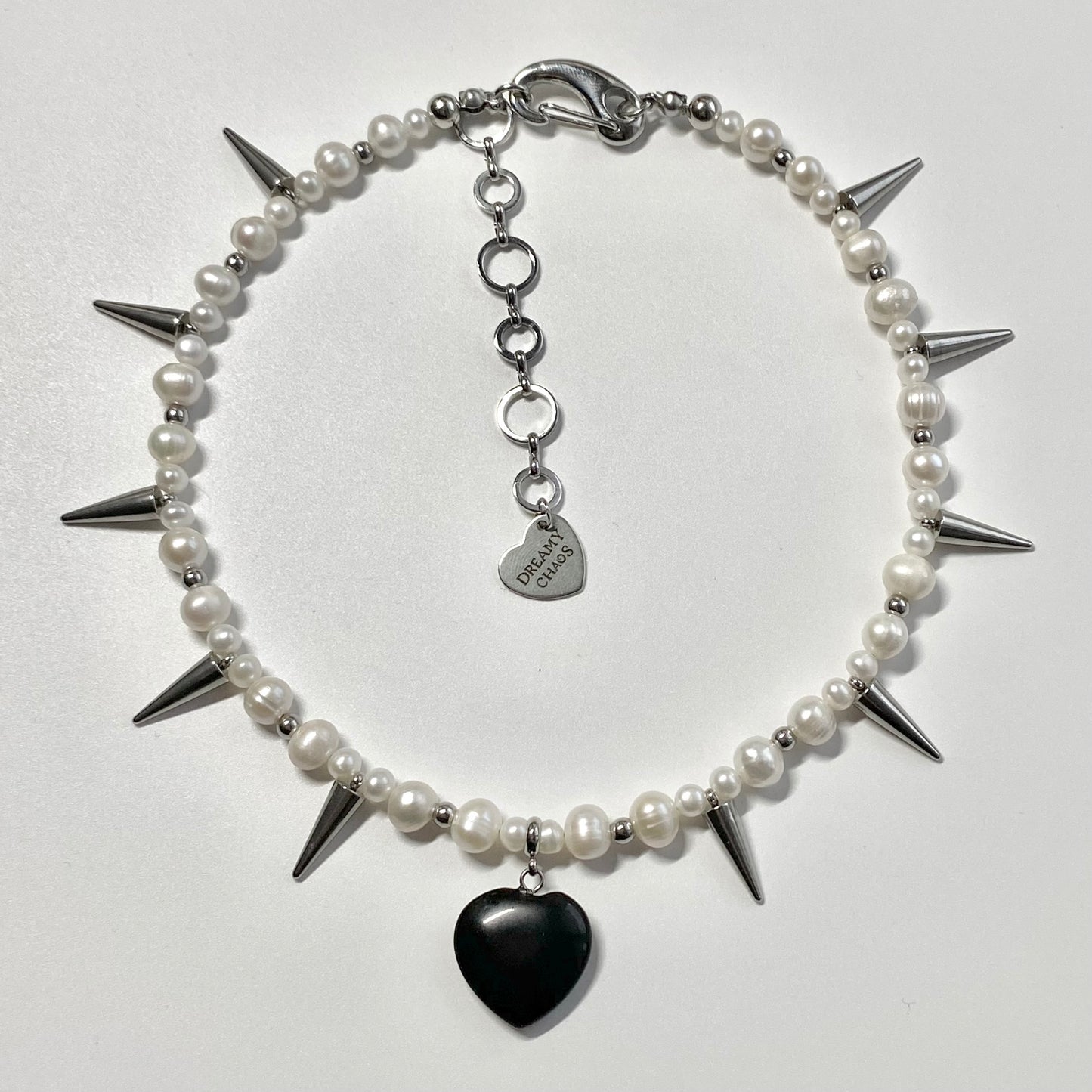 spikey heart necklace