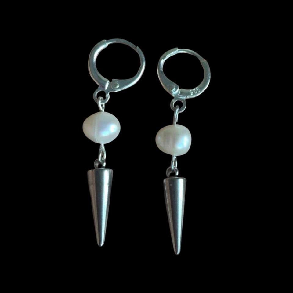 pearl and spike earrings