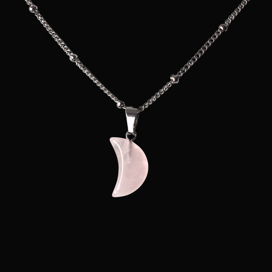 ROSEQUARTZ MOON NECKLACE